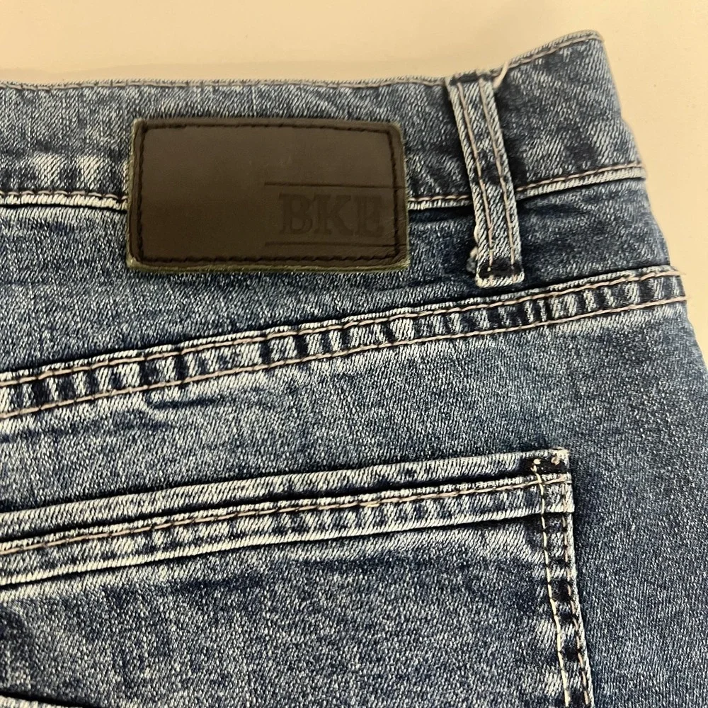 BKE Seth Jeans Mens 38x34 Blue Medium Wash Relaxed Straight Leg Denim Stretch